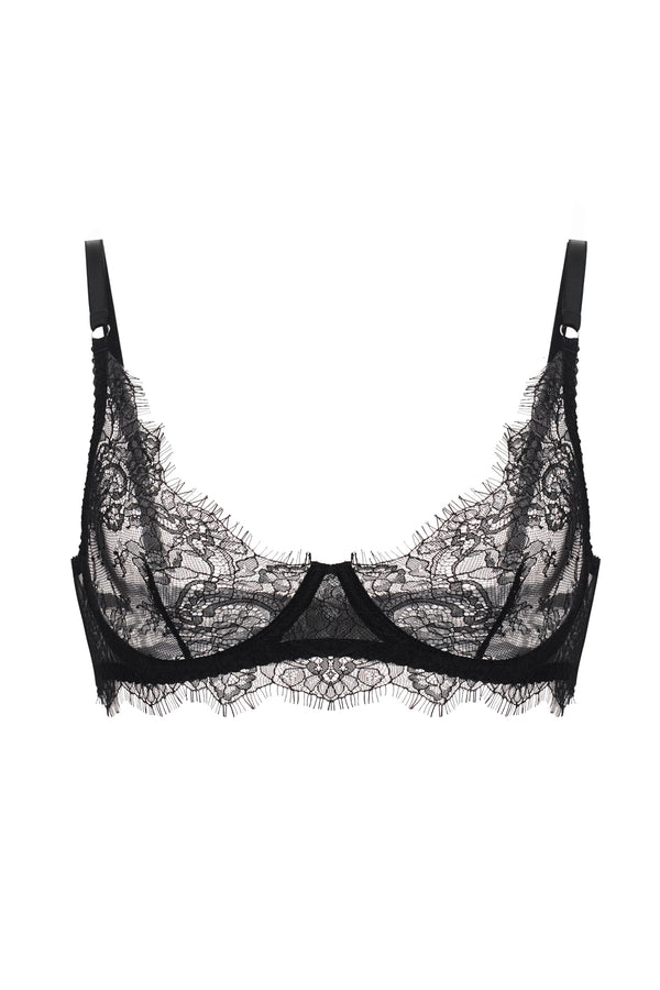 BRISBANE Lace Sconce Bra - Black
