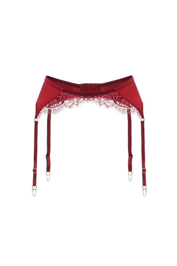 'LIMOGES' burgundy garter belt