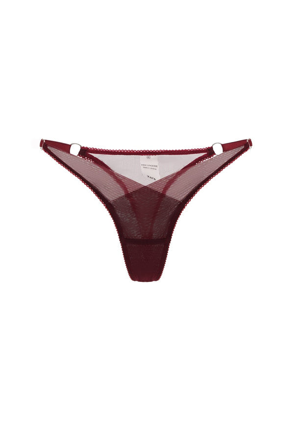GENEVA Thong Panties - Burgundy