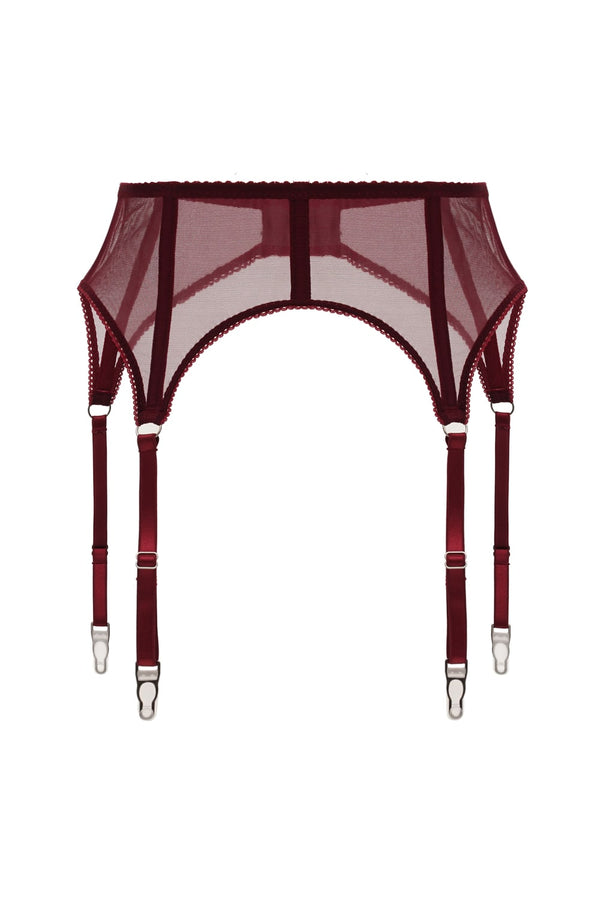 GENEVA Garter Belt - Burgundy